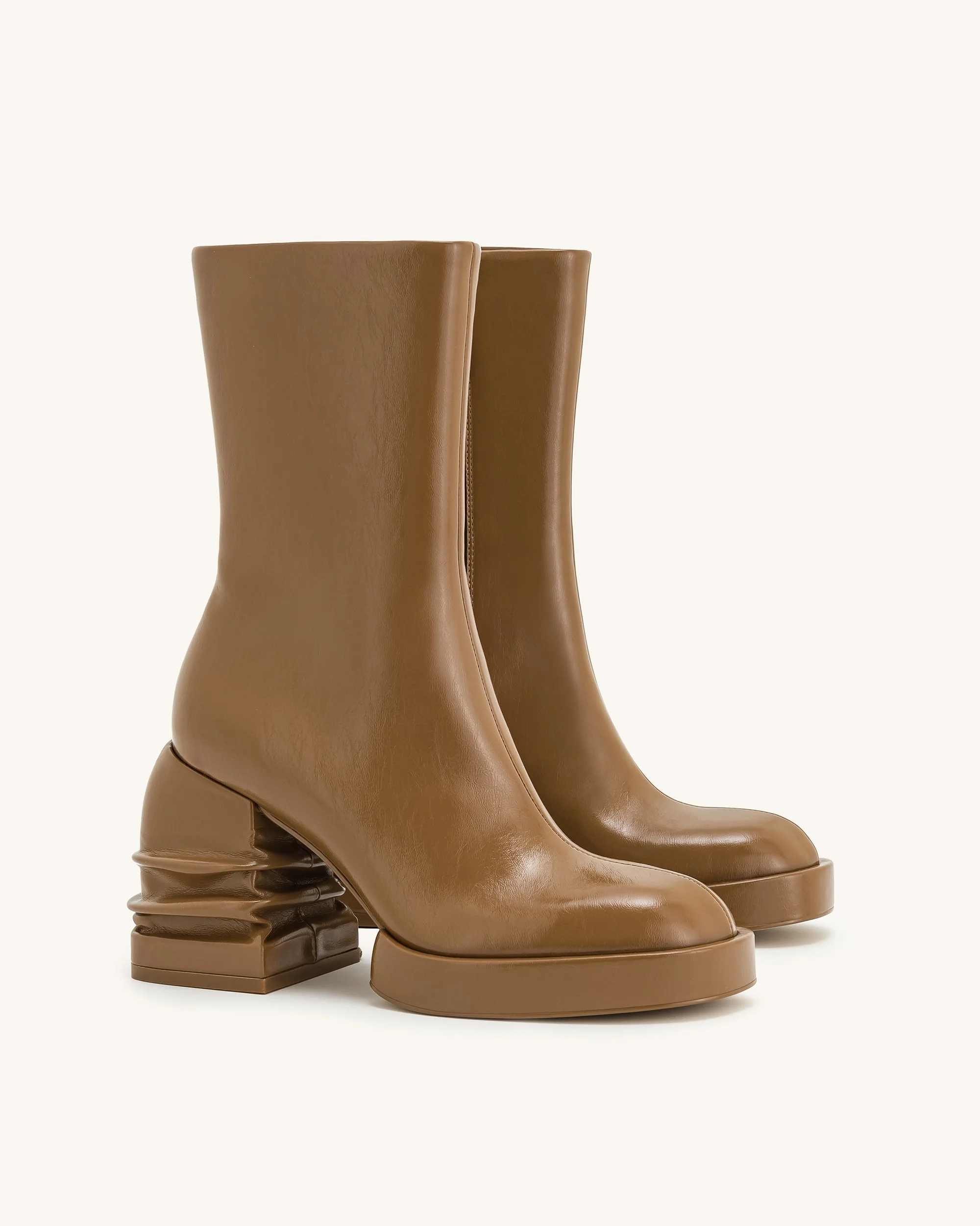 Saylor Plateau-Stiefeletten mit Rundzehen - Braun - Image 2