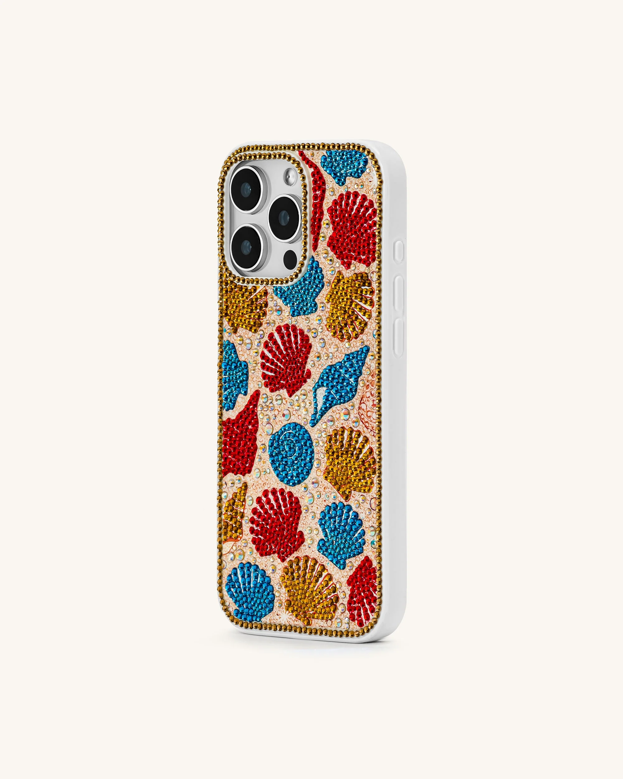 Handyhülle mit Muschelmuster – Mehrfarbig Gold - Image 2