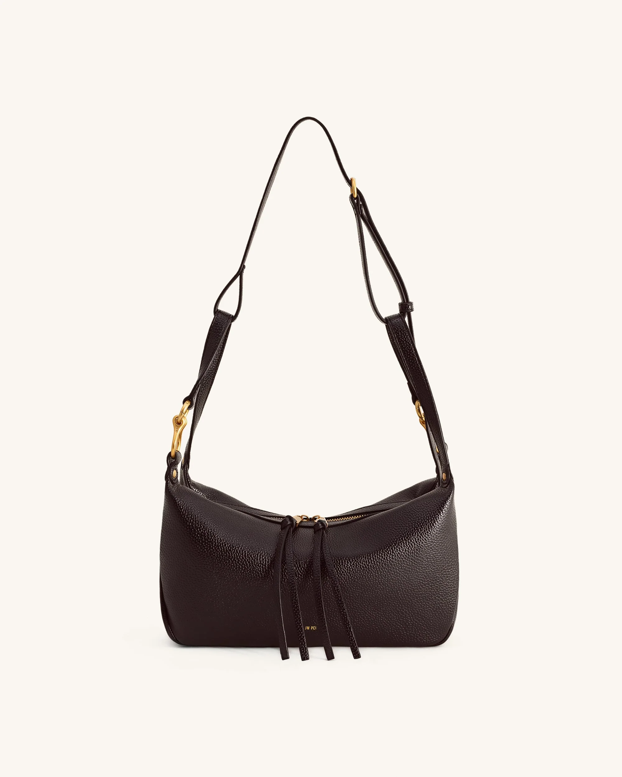 Selia Weich genarbte Crossbody-Tasche - Dunkelbraun