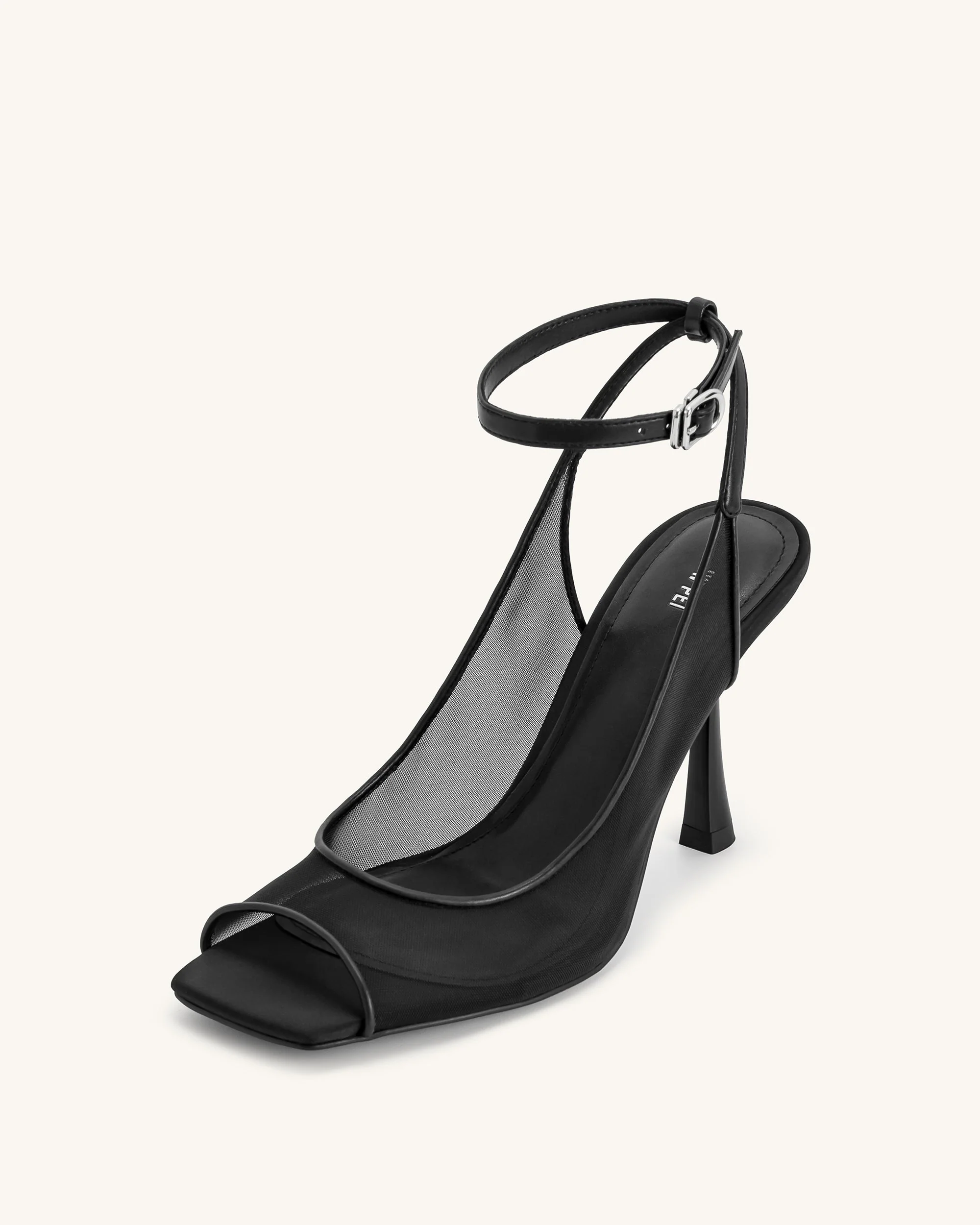 Serenity Offene Zehen Mesh Slingback Sandalen - Schwarz - Image 7