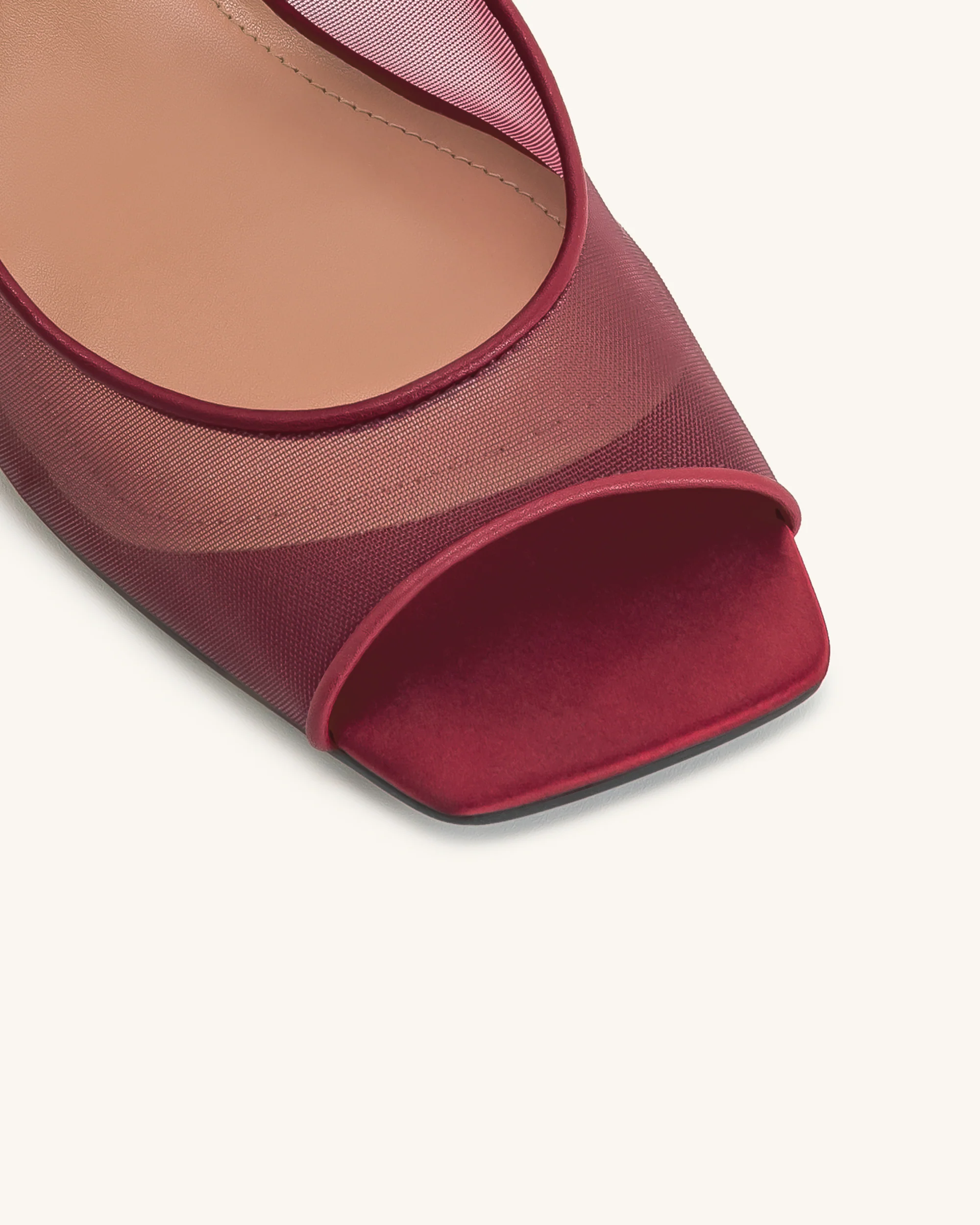 Serenity Offene Zehen Mesh Slingback Sandalen - Burgunderrot - Image 6
