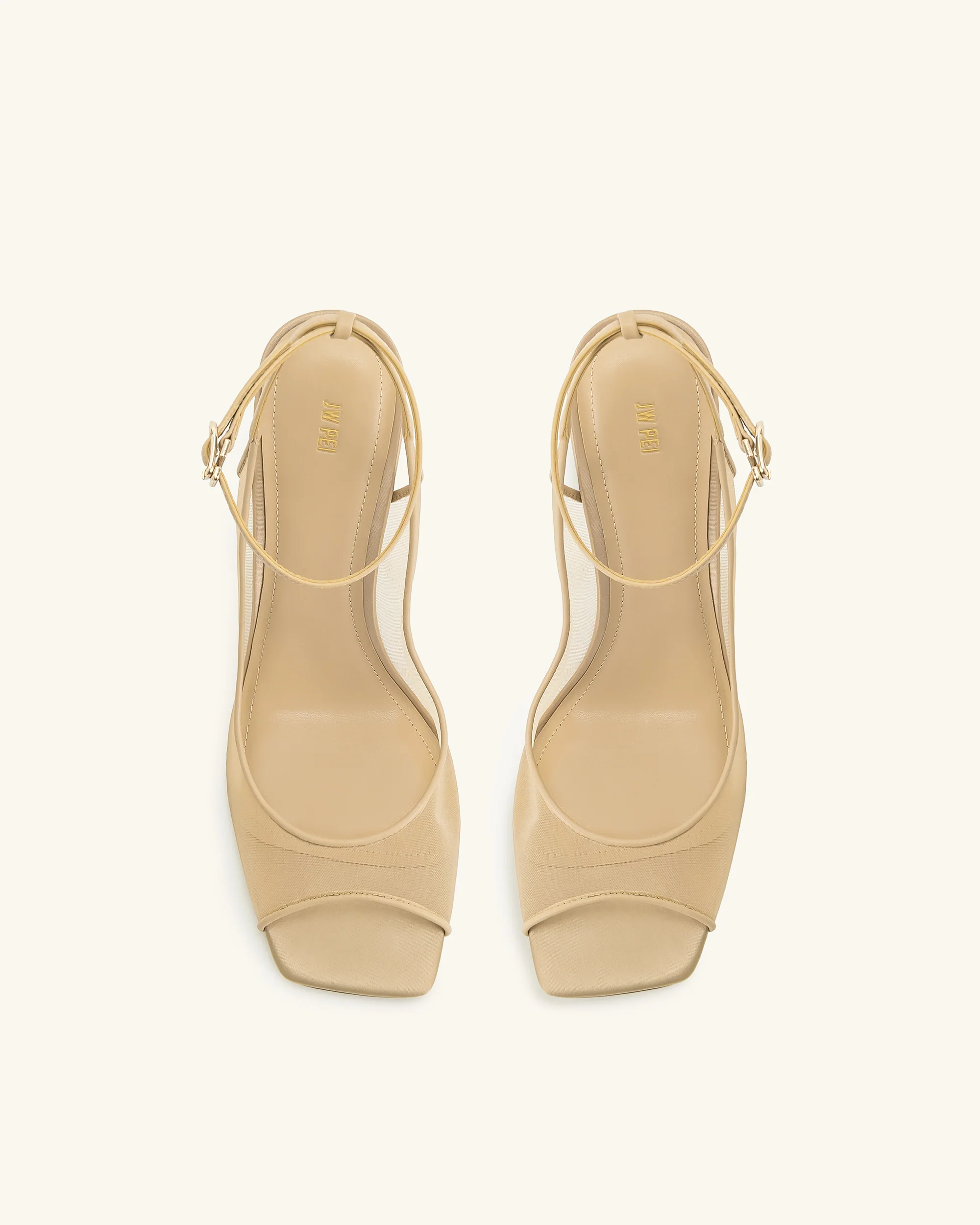 Serenity Offene Zehen Mesh Slingback Sandalen - Khaki - Image 3