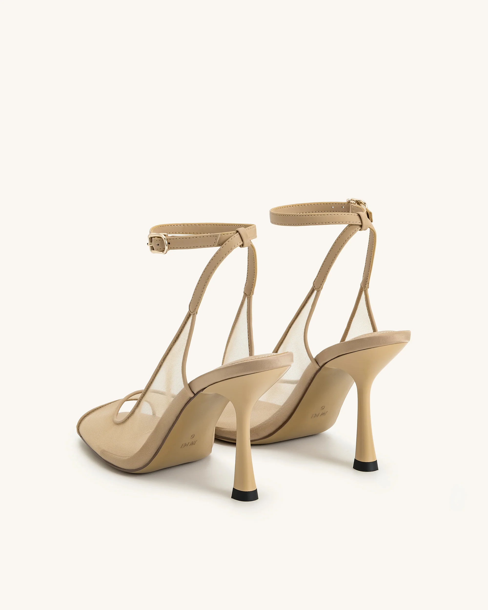 Serenity Offene Zehen Mesh Slingback Sandalen - Khaki - Image 4