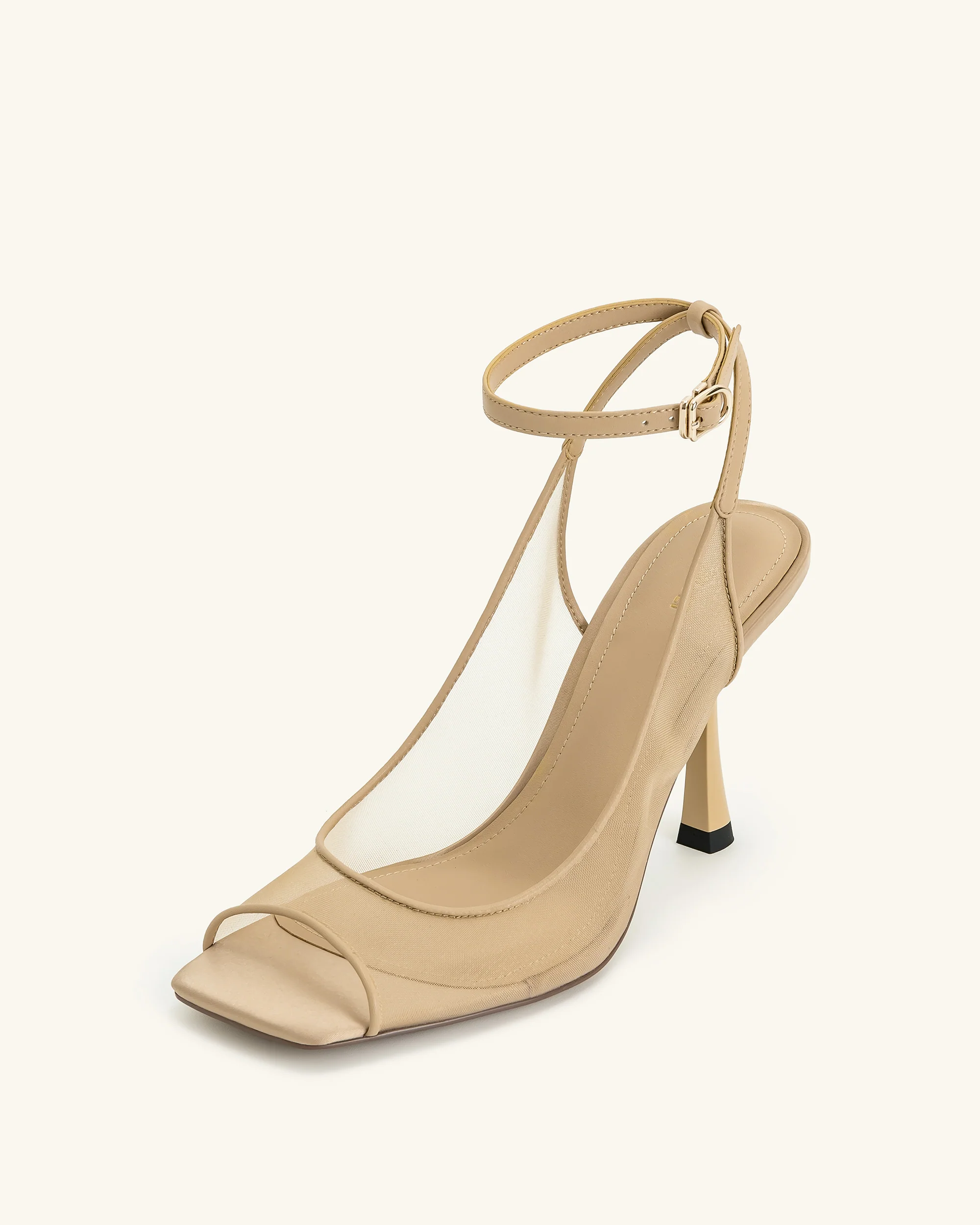 Serenity Offene Zehen Mesh Slingback Sandalen - Khaki - Image 6