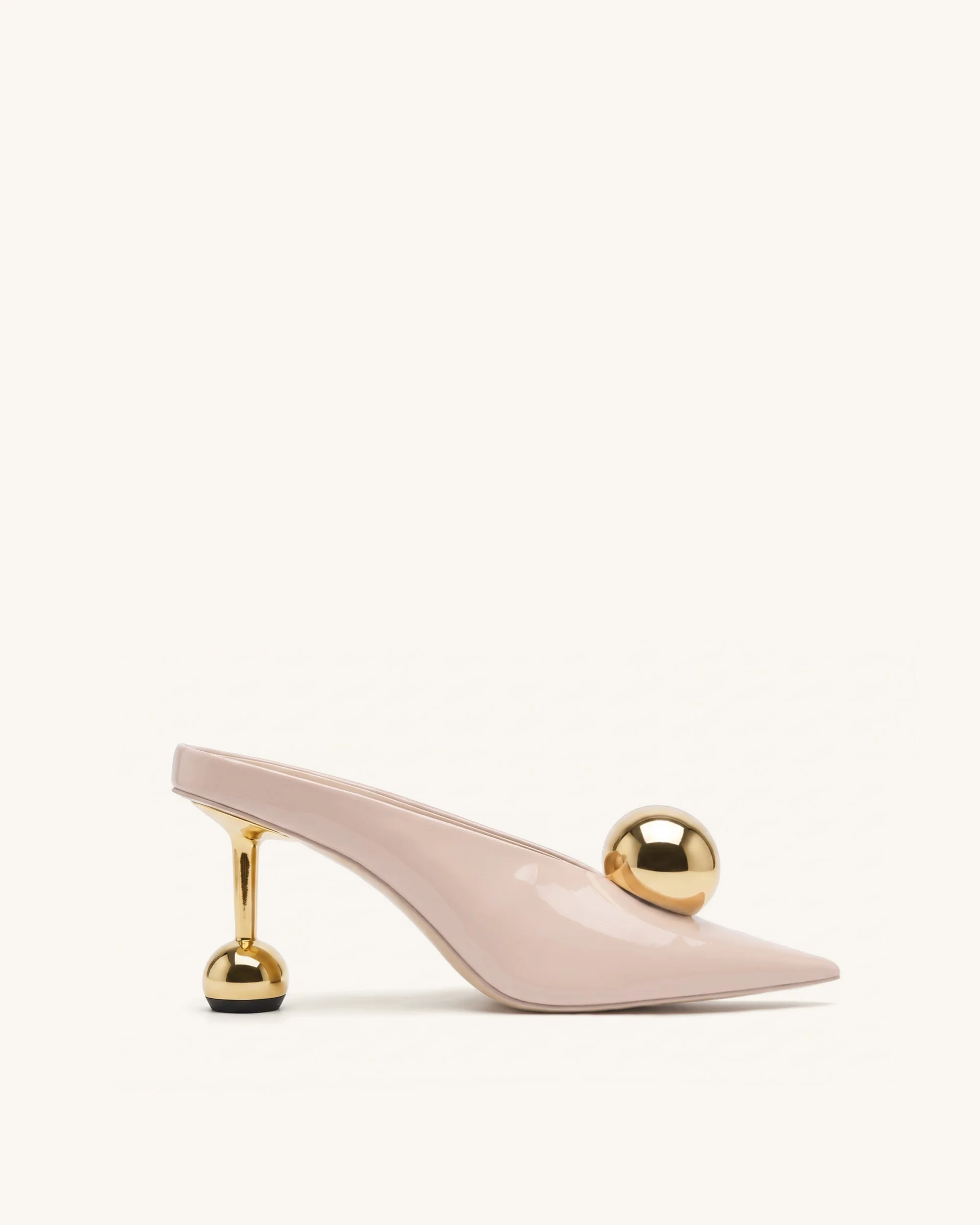 Sofia Mules mit Absatz und schrägem Rist – Altrosa
