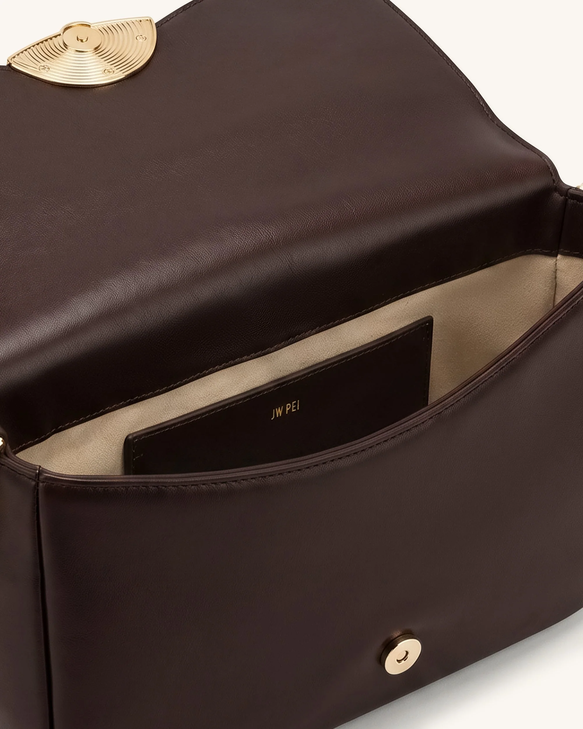 Sofia Klassische Schultertasche mit Überschlag - Dunkelbraun - Image 4
