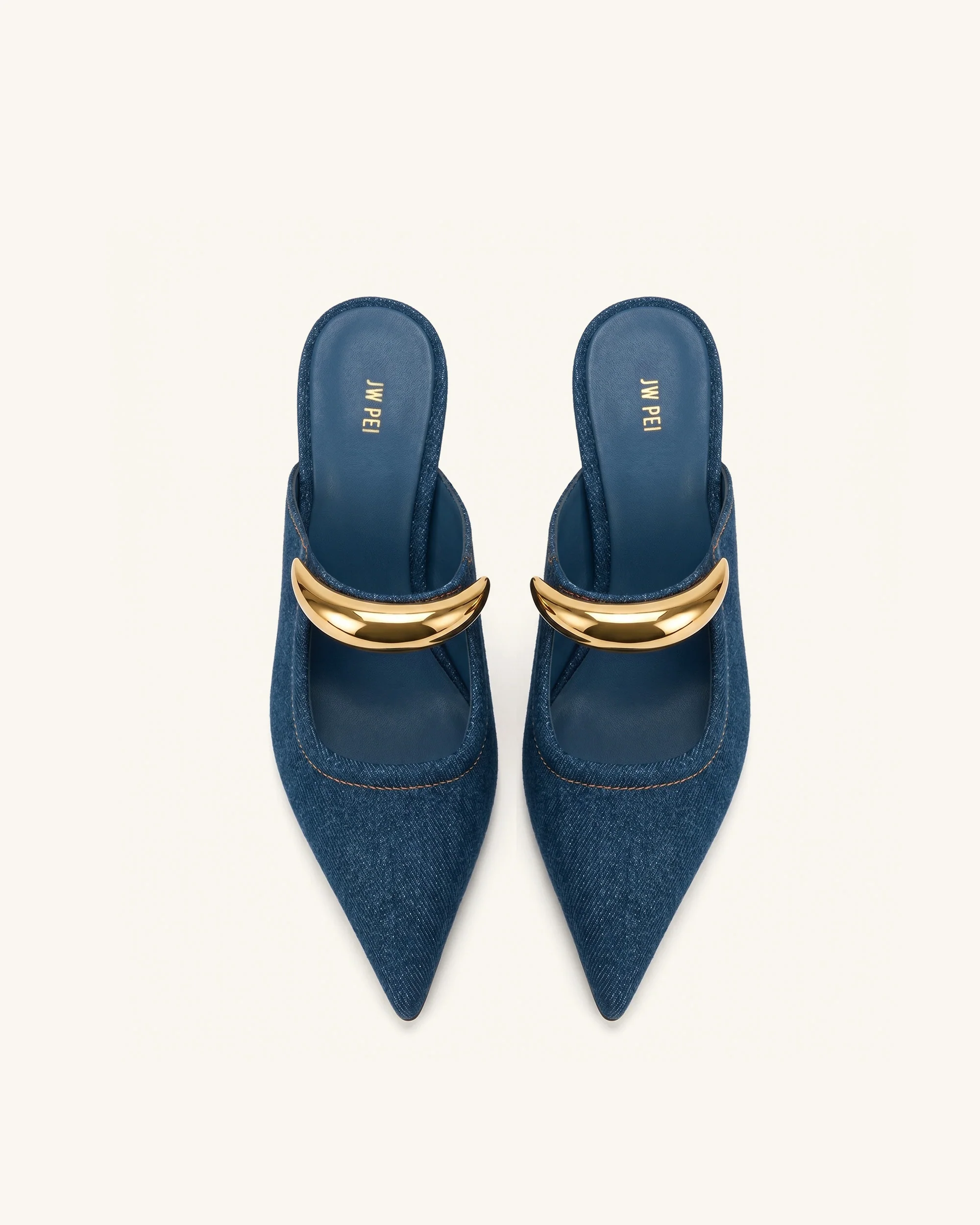 Sofia Mules mit Metallakzent und Kugelabsatz - Jeansblau - Image 3