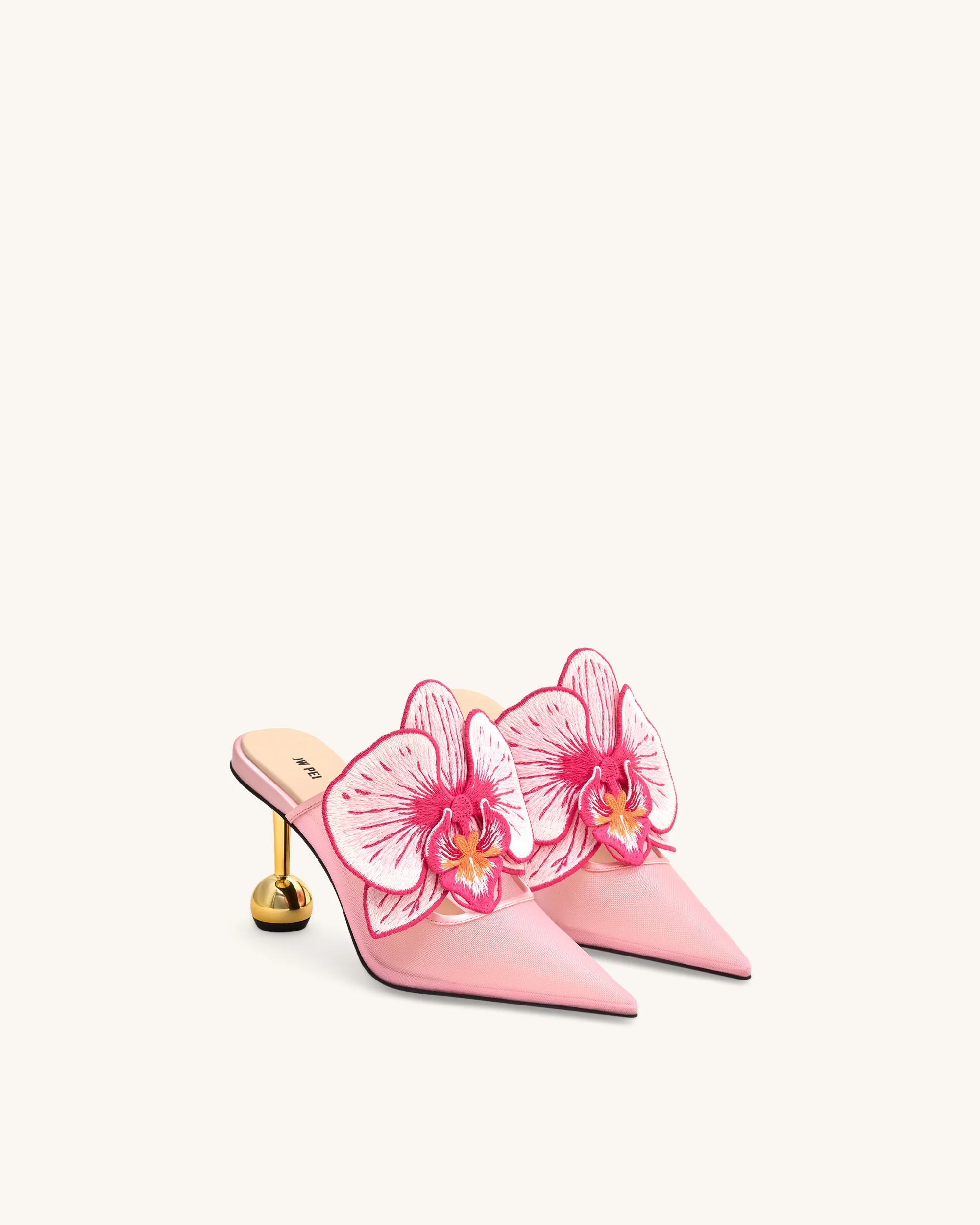 Sofia Mules mit Orchideen-Kugelabsatz - Rosa - Image 2