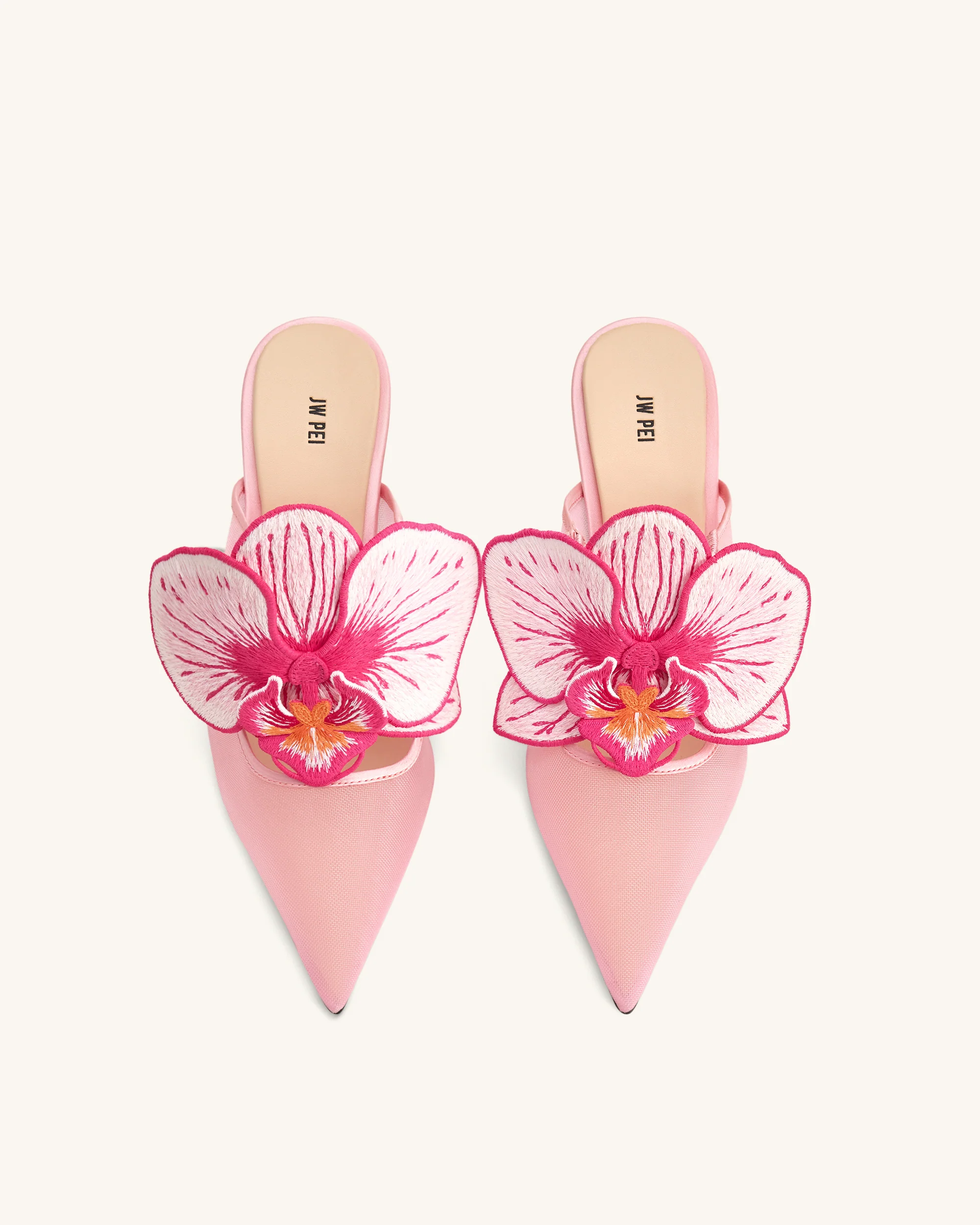 Sofia Mules mit Orchideen-Kugelabsatz - Rosa - Image 3