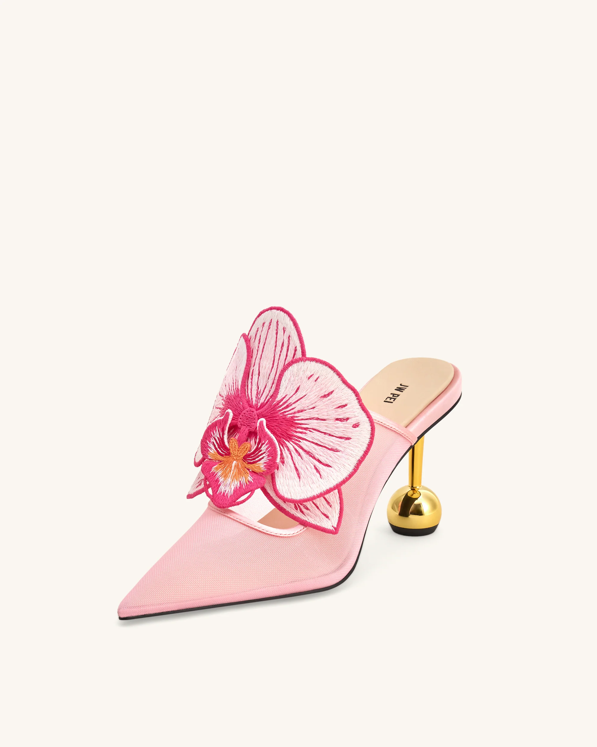 Sofia Mules mit Orchideen-Kugelabsatz - Rosa - Image 6
