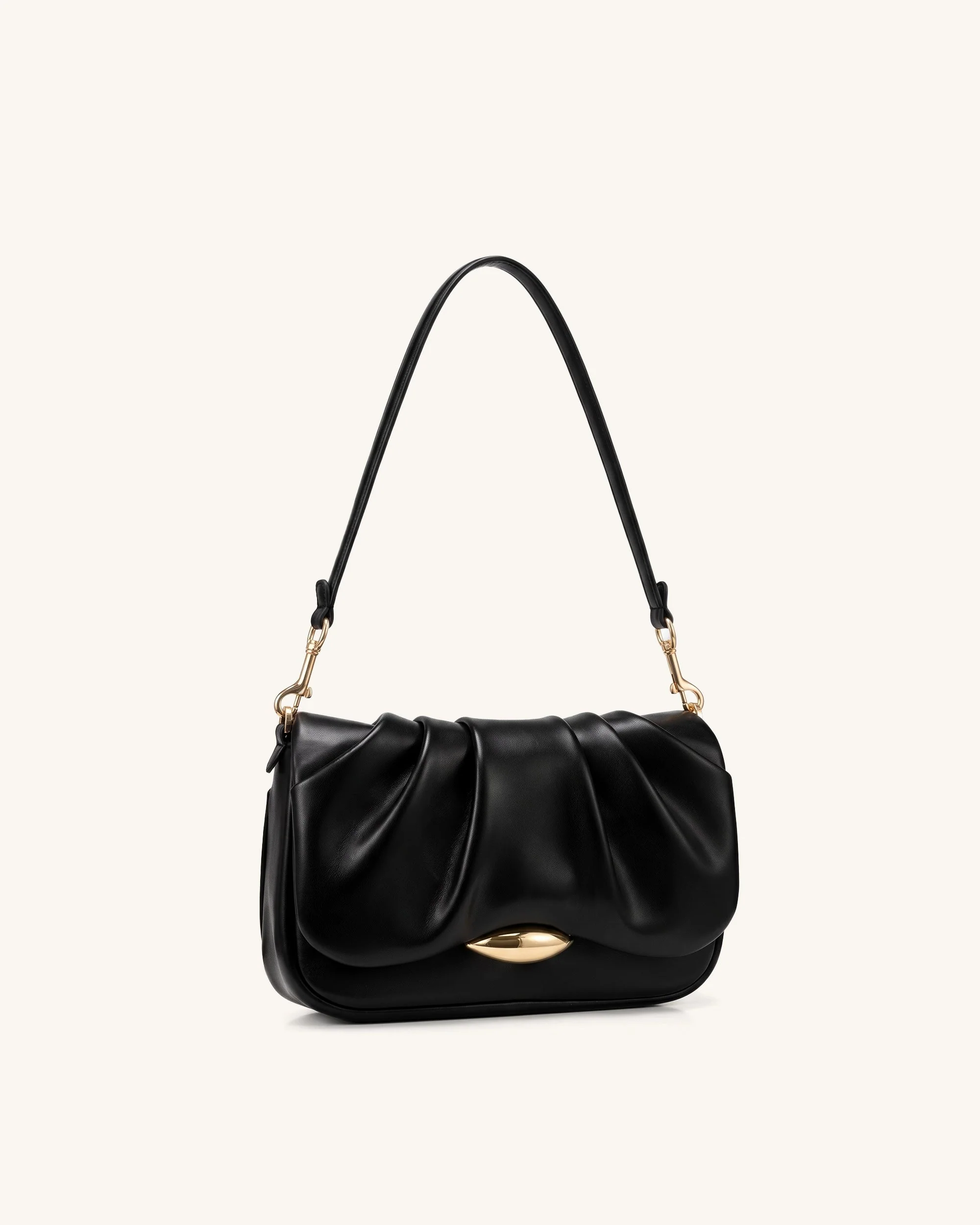 Sofia Geraffte Schultertasche - Schwarz - Image 2