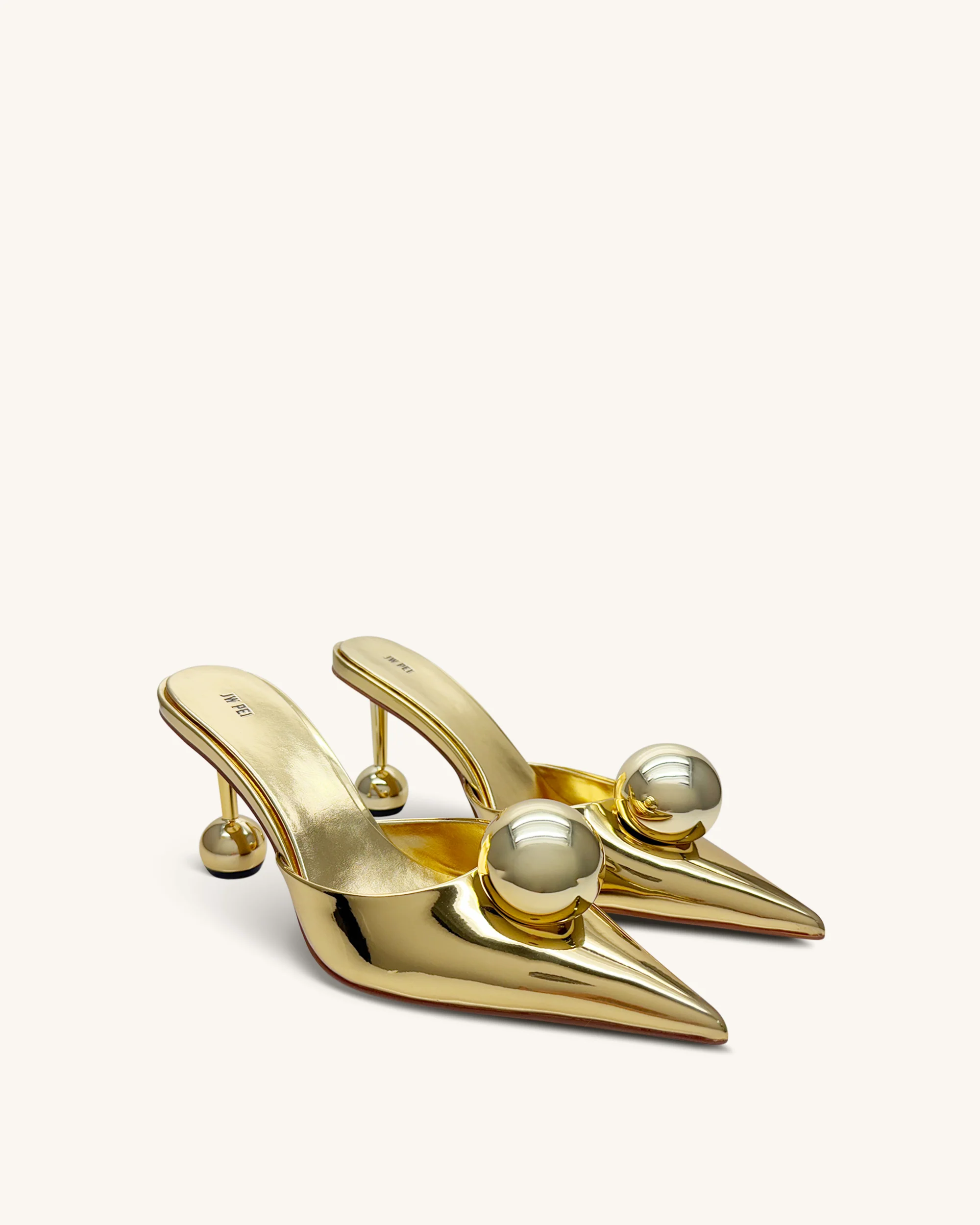 Sofia Mules mit Kugelabsatz – Gold - Image 2