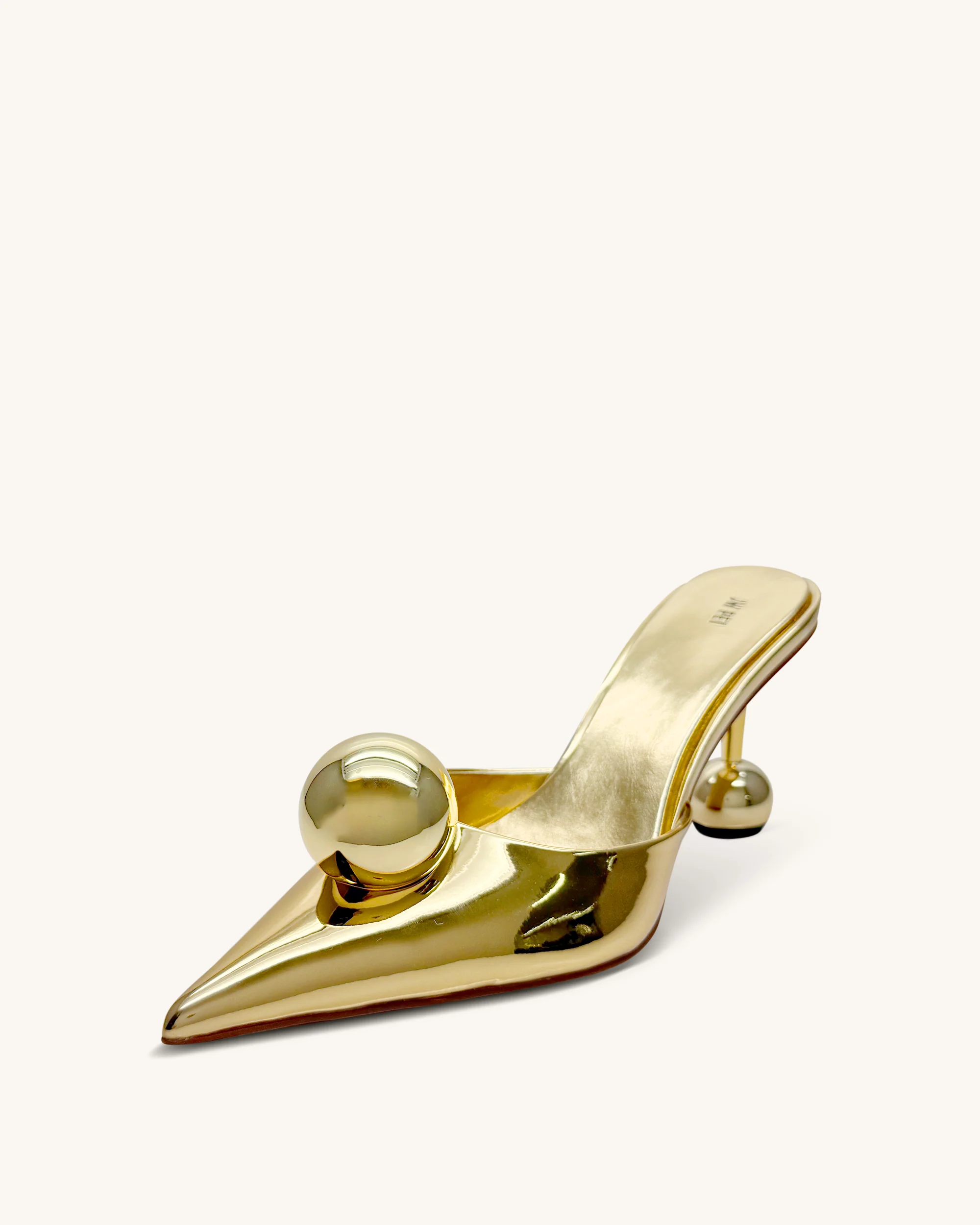 Sofia Mules mit Kugelabsatz – Gold - Image 3