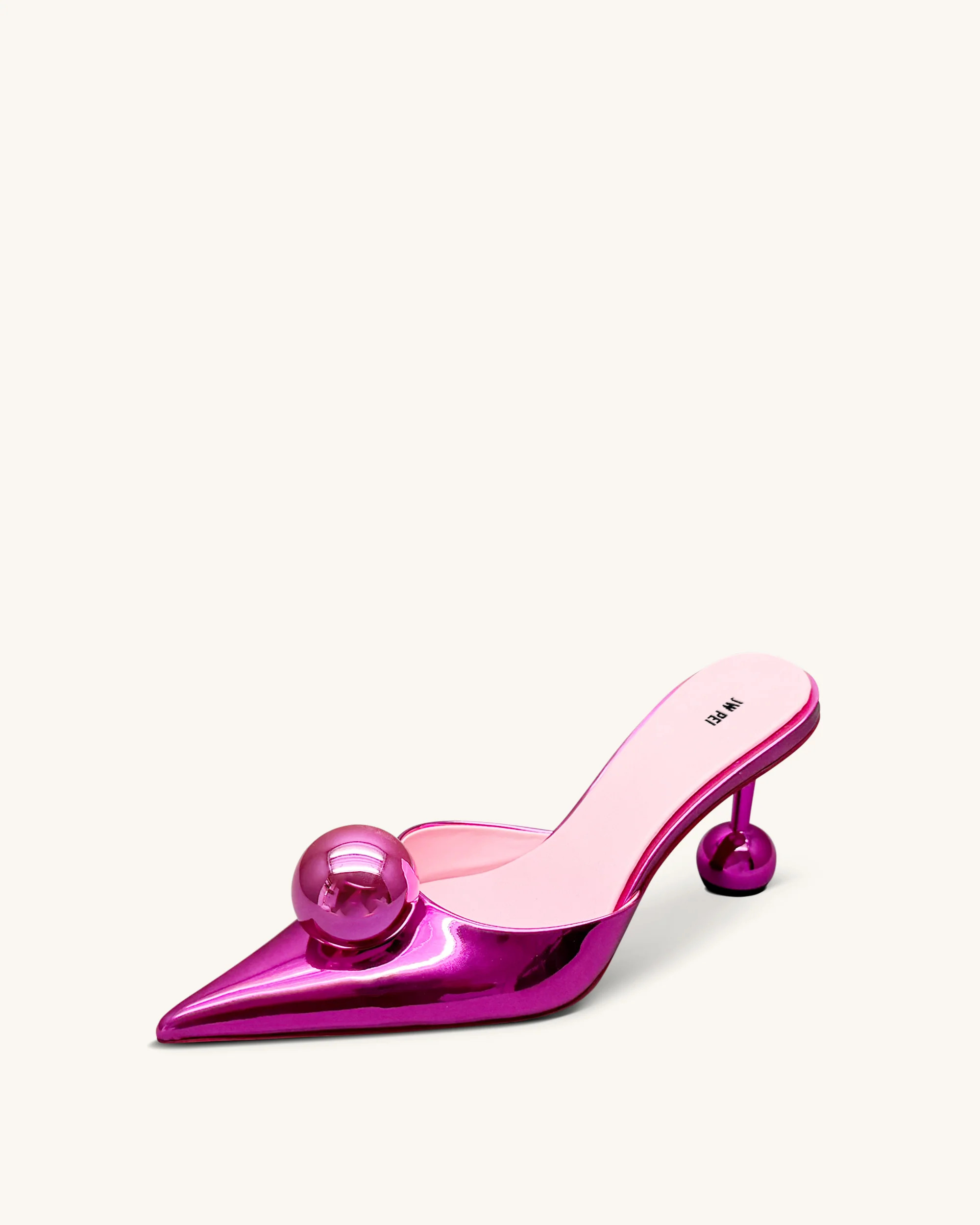 Sofia Mules mit Kugelabsatz - Rosenrot - Image 4