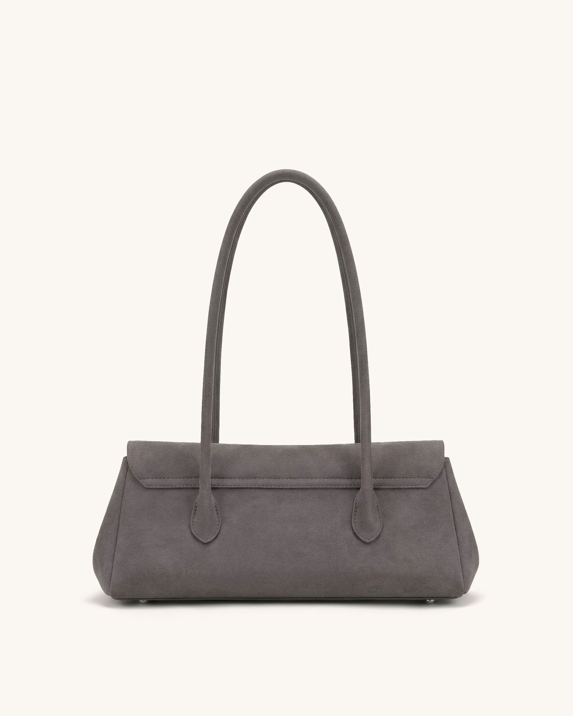 Solenne East-West-Schultertasche aus Wildlederimitat - Taupe - Image 4