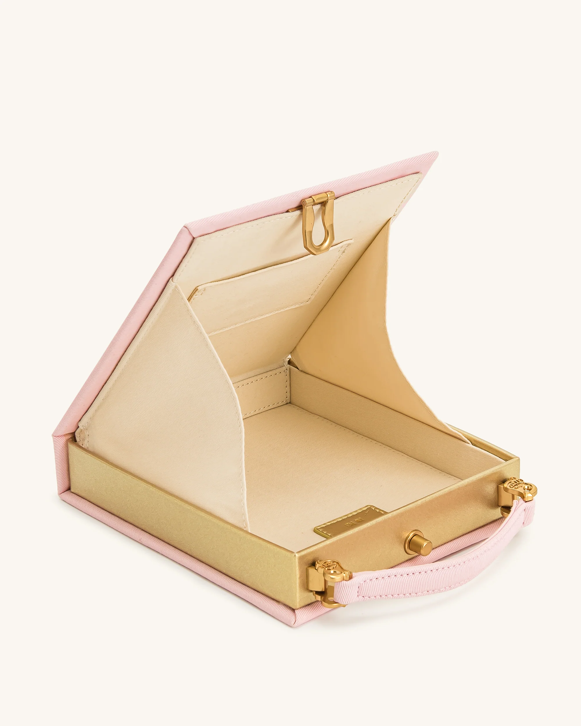 Taya Clutch-Tasche in Buchform mit tropischem Papageienmuster – Rosa - Image 5