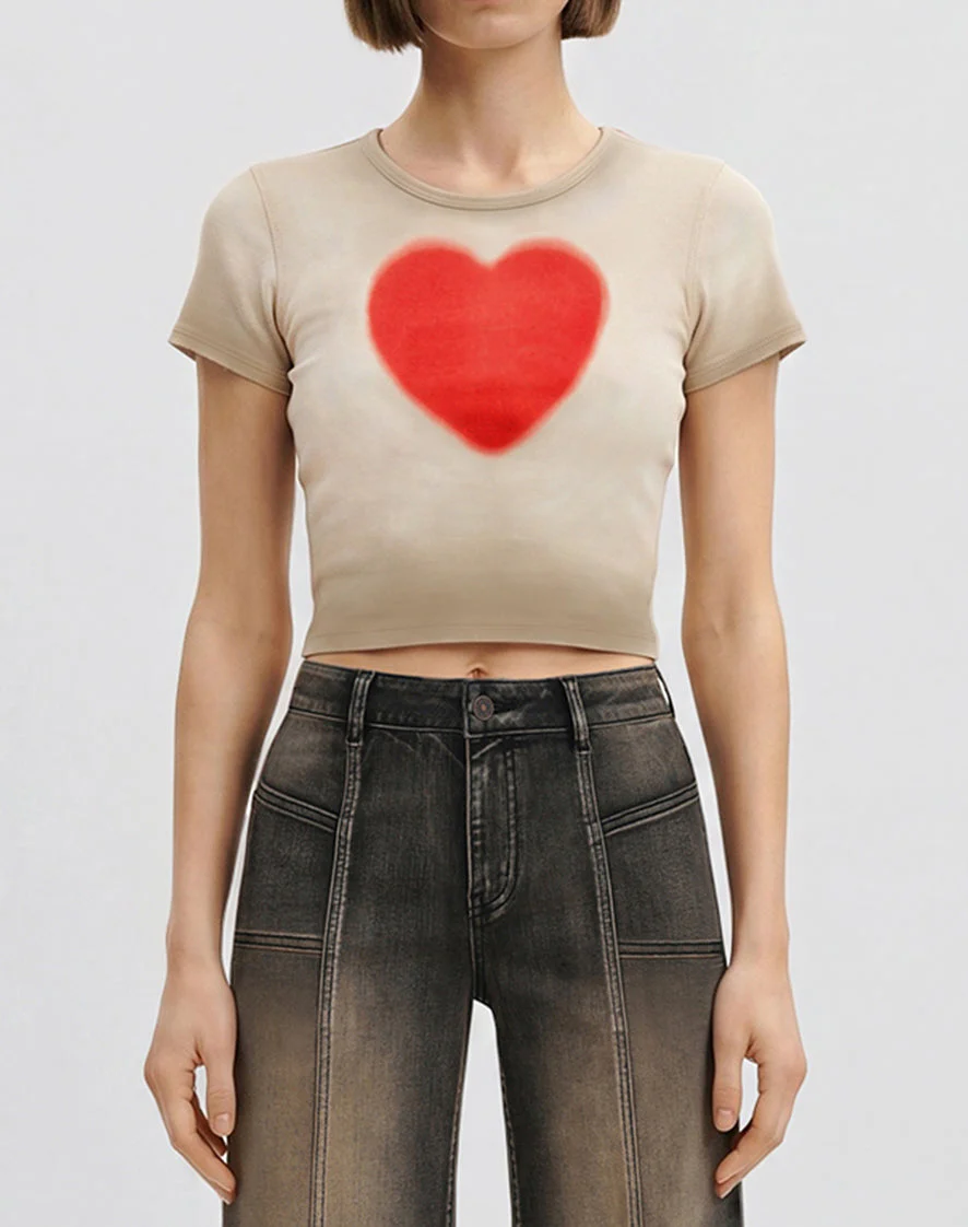 The Shrunken Faded Love T-Shirt - Dirty Oat - Image 2