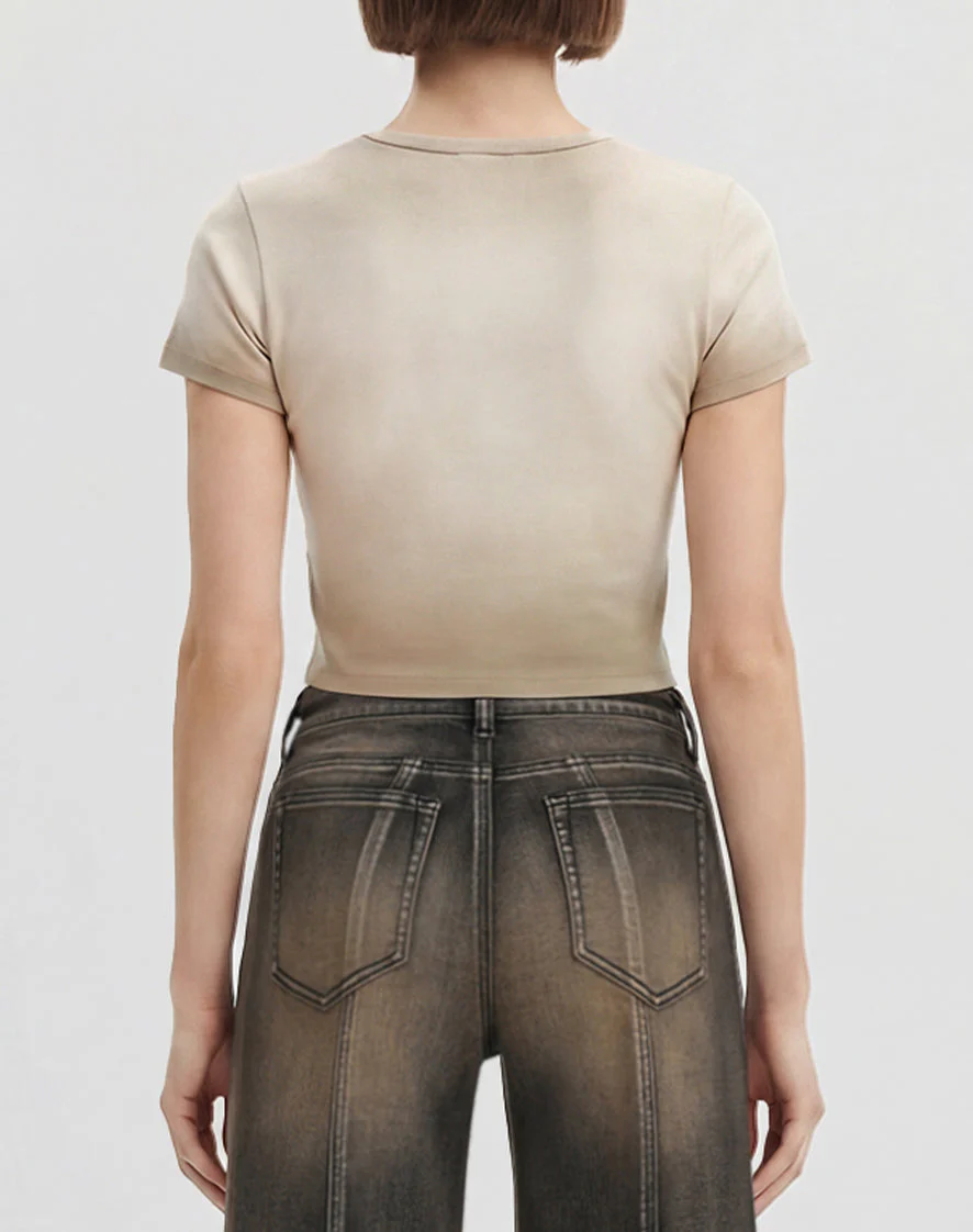 The Shrunken Faded Love T-Shirt - Dirty Oat - Image 3