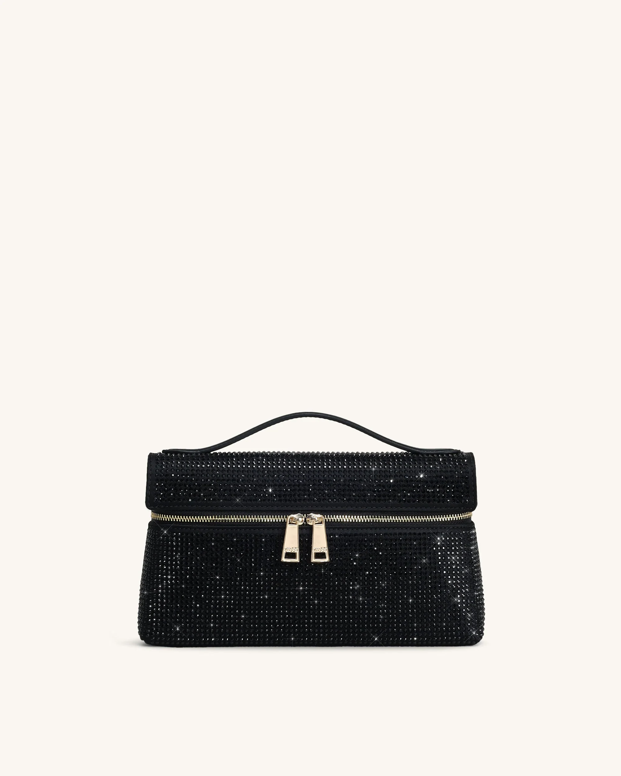 Thea Künstliche Kristall Top Handle Tasche - Schwarz