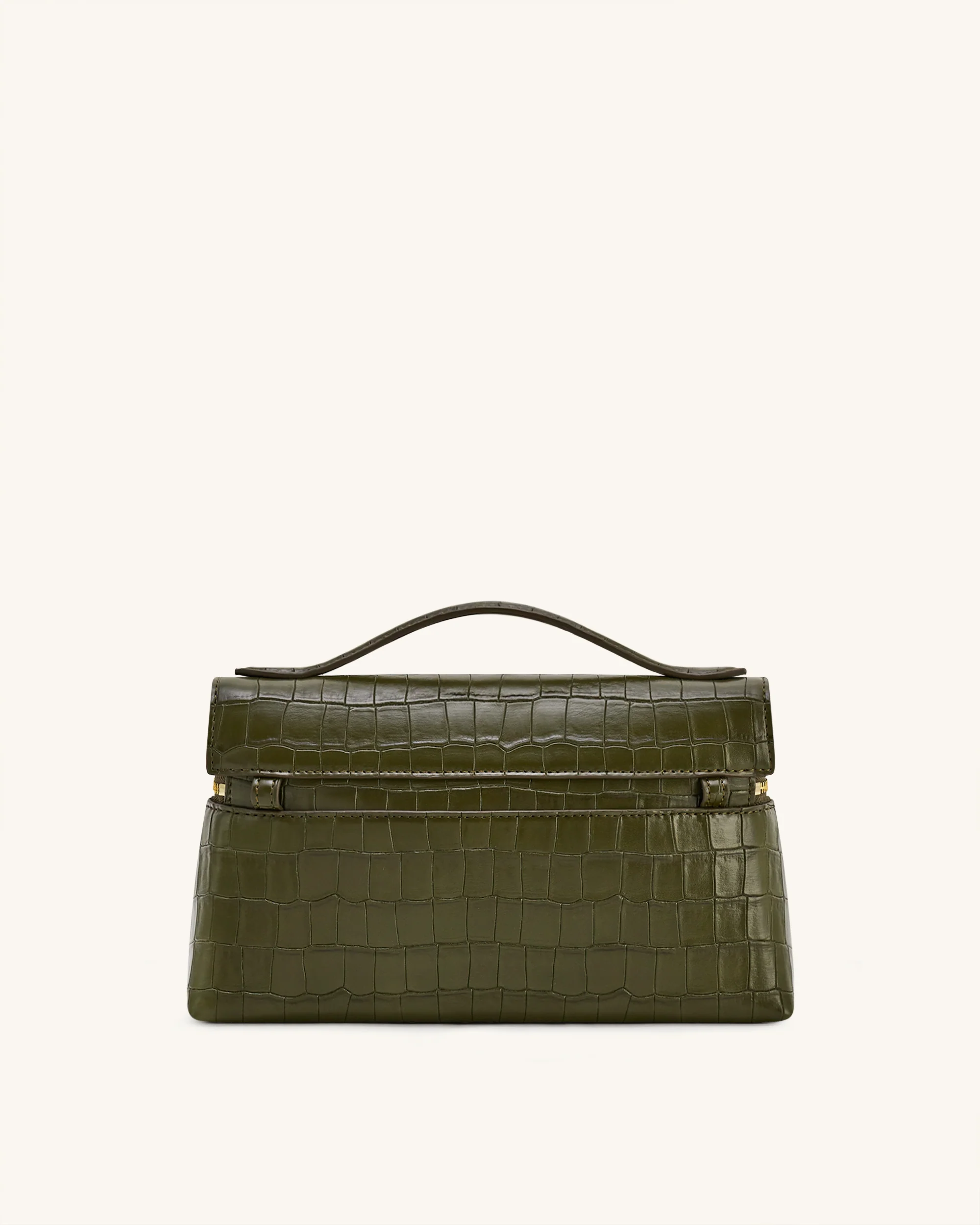 Thea Handtasche mit Krokoprägung – Olivgrün - Image 3