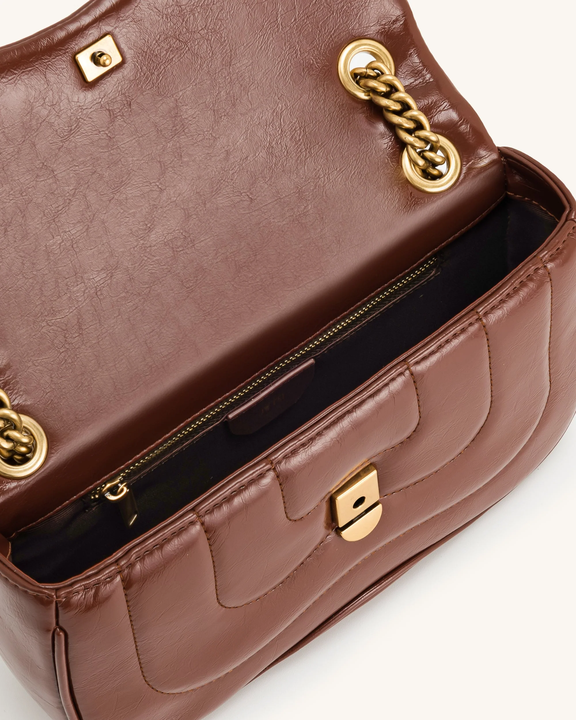 Tina Gesteppte Ketten-Crossbody-Tasche - Braun - Image 4