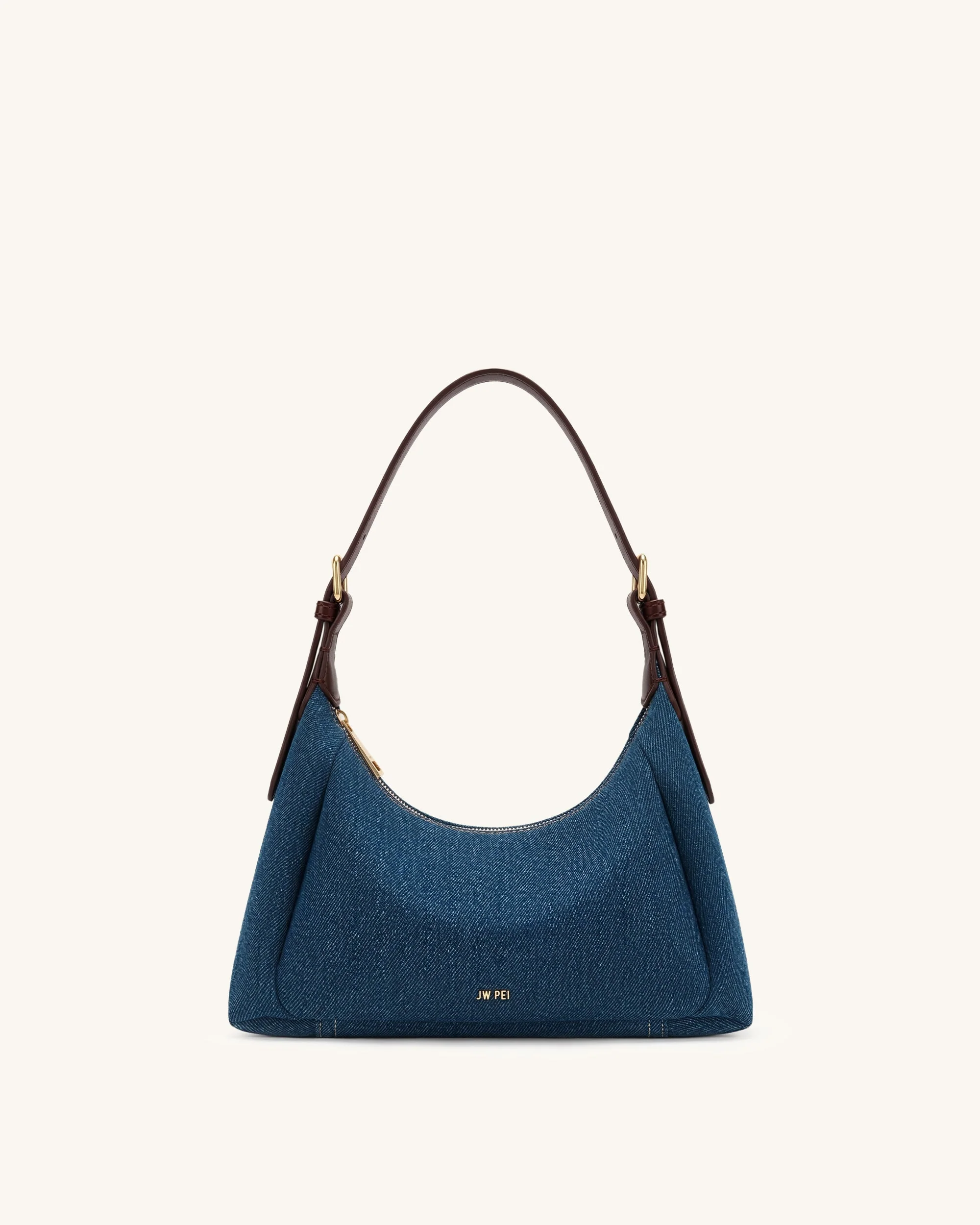 Velora Denim-Schultertasche - Blaues Denim