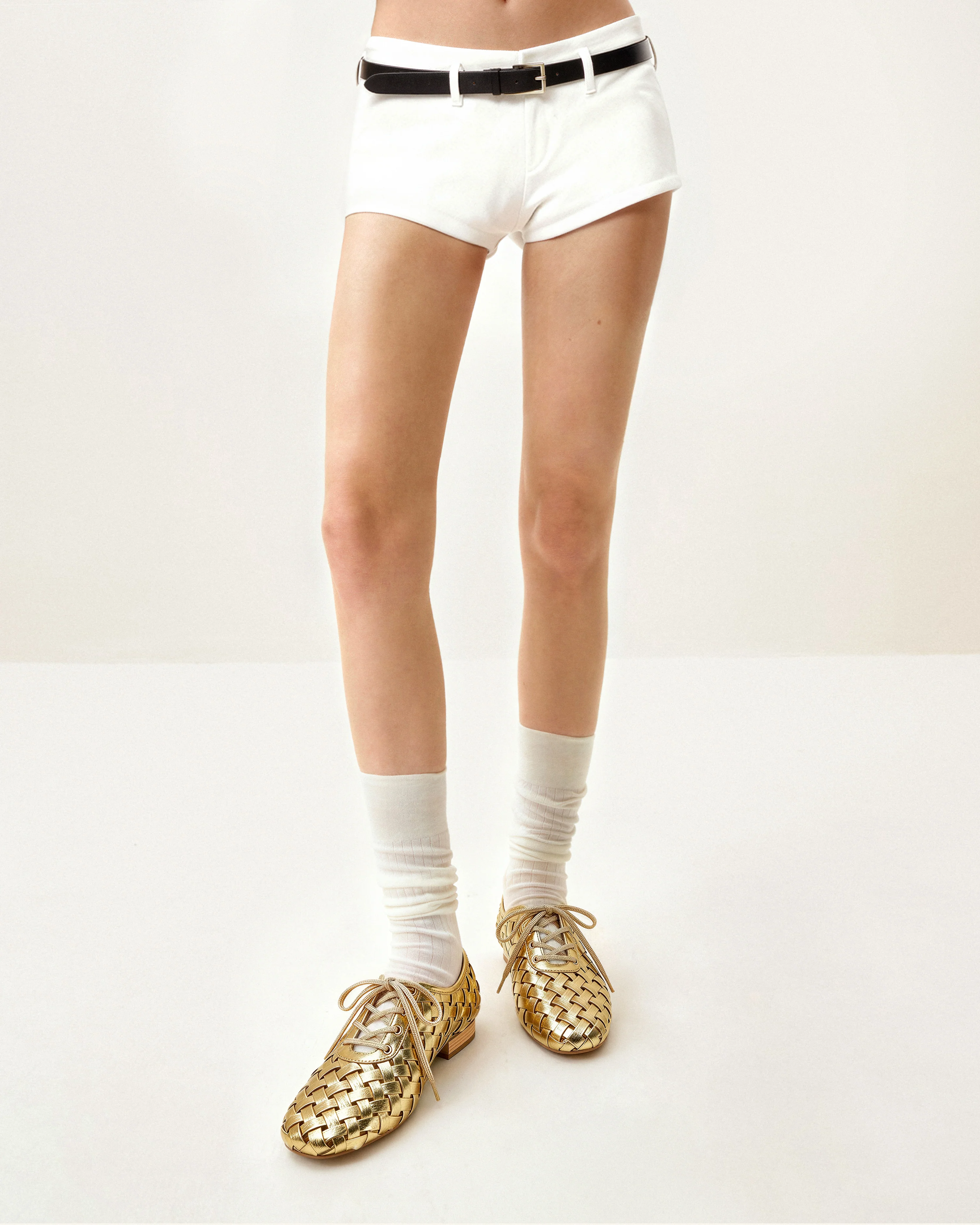Kayla Geflochtene Riemen Ballerinas - Gold - Image 2
