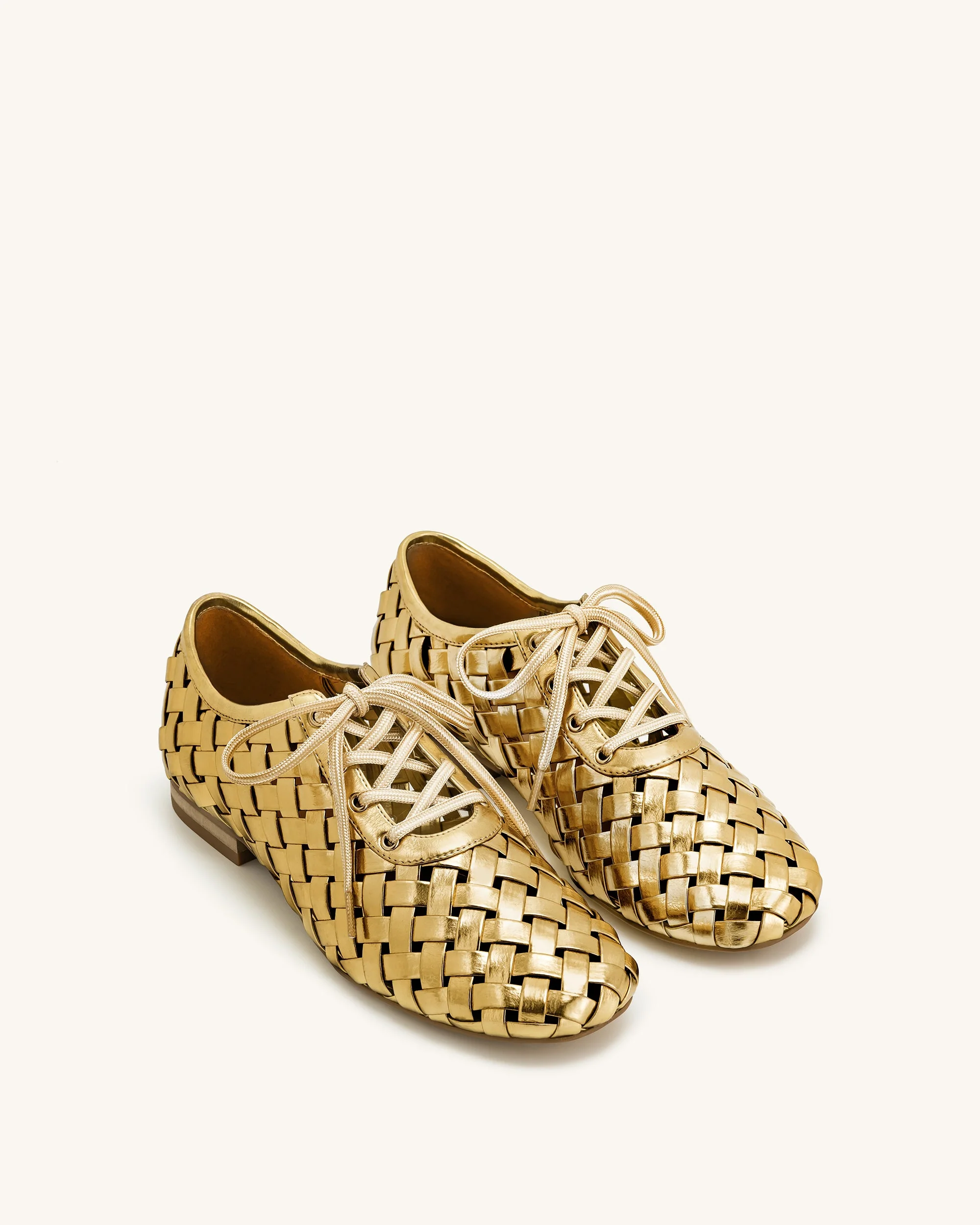 Kayla Geflochtene Riemen Ballerinas - Gold - Image 3