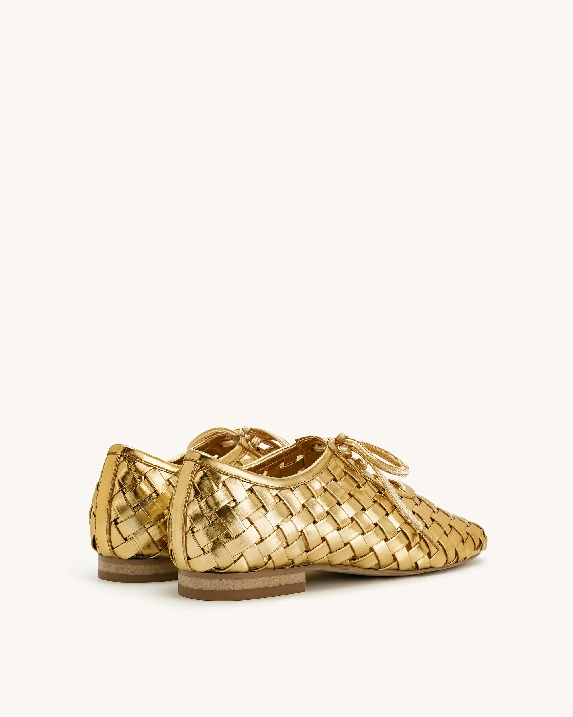 Kayla Geflochtene Riemen Ballerinas - Gold - Image 4