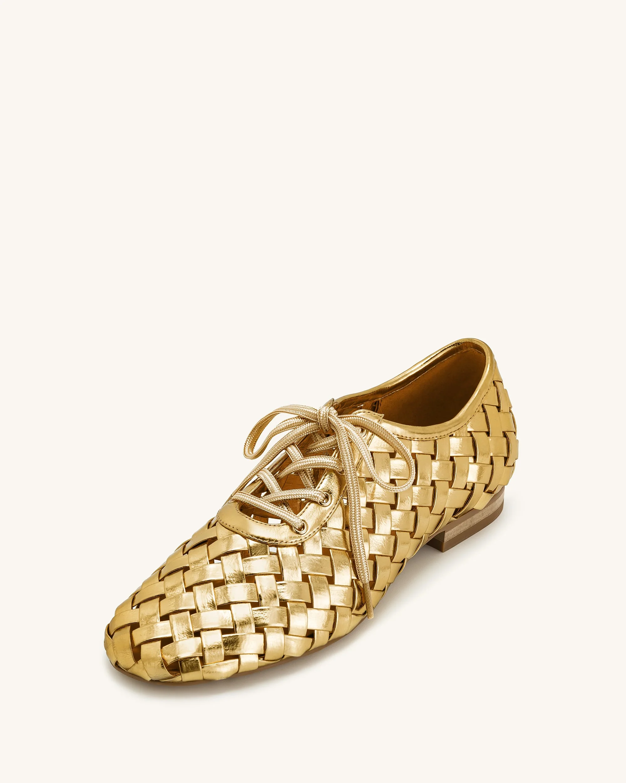 Kayla Geflochtene Riemen Ballerinas - Gold - Image 6