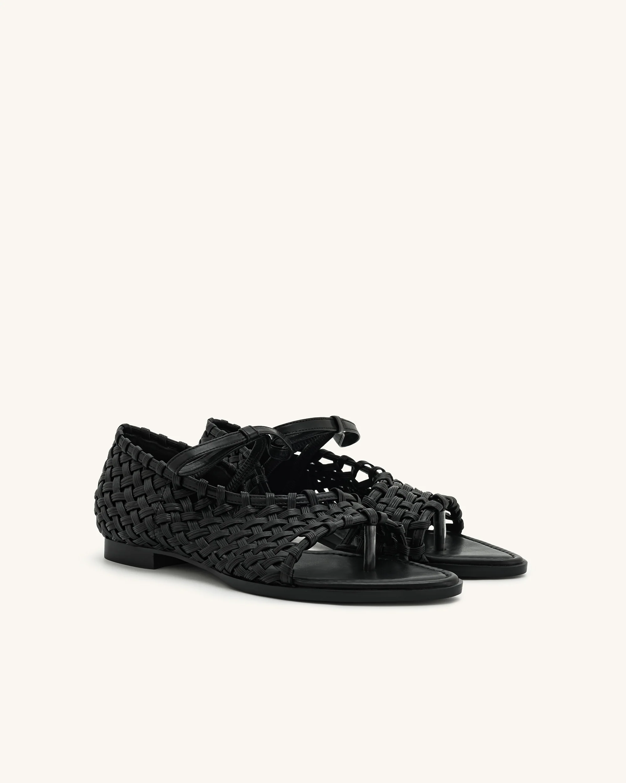 Jocelyn Flip-Flops mit gewebtem Riemen - Schwarz - Image 2