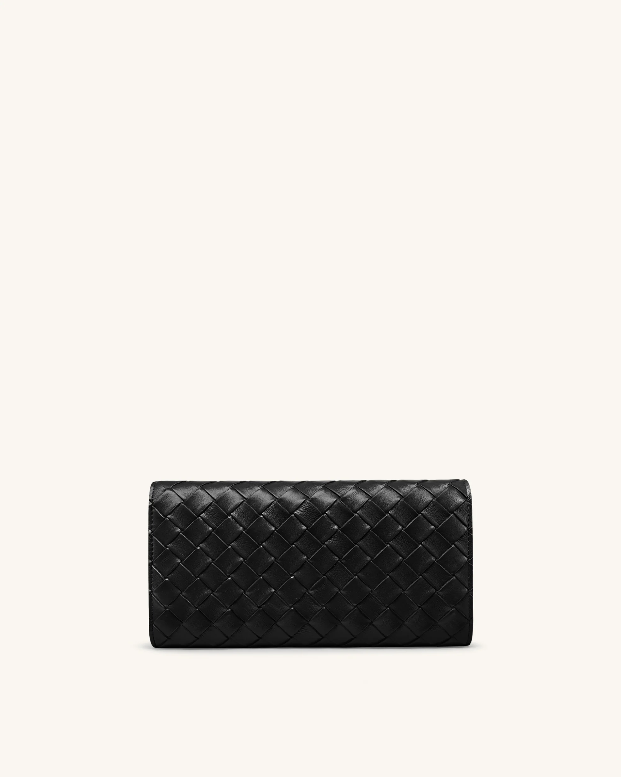 Überschlagbrieftasche mit gewebter Textur - Schwarz - Image 3