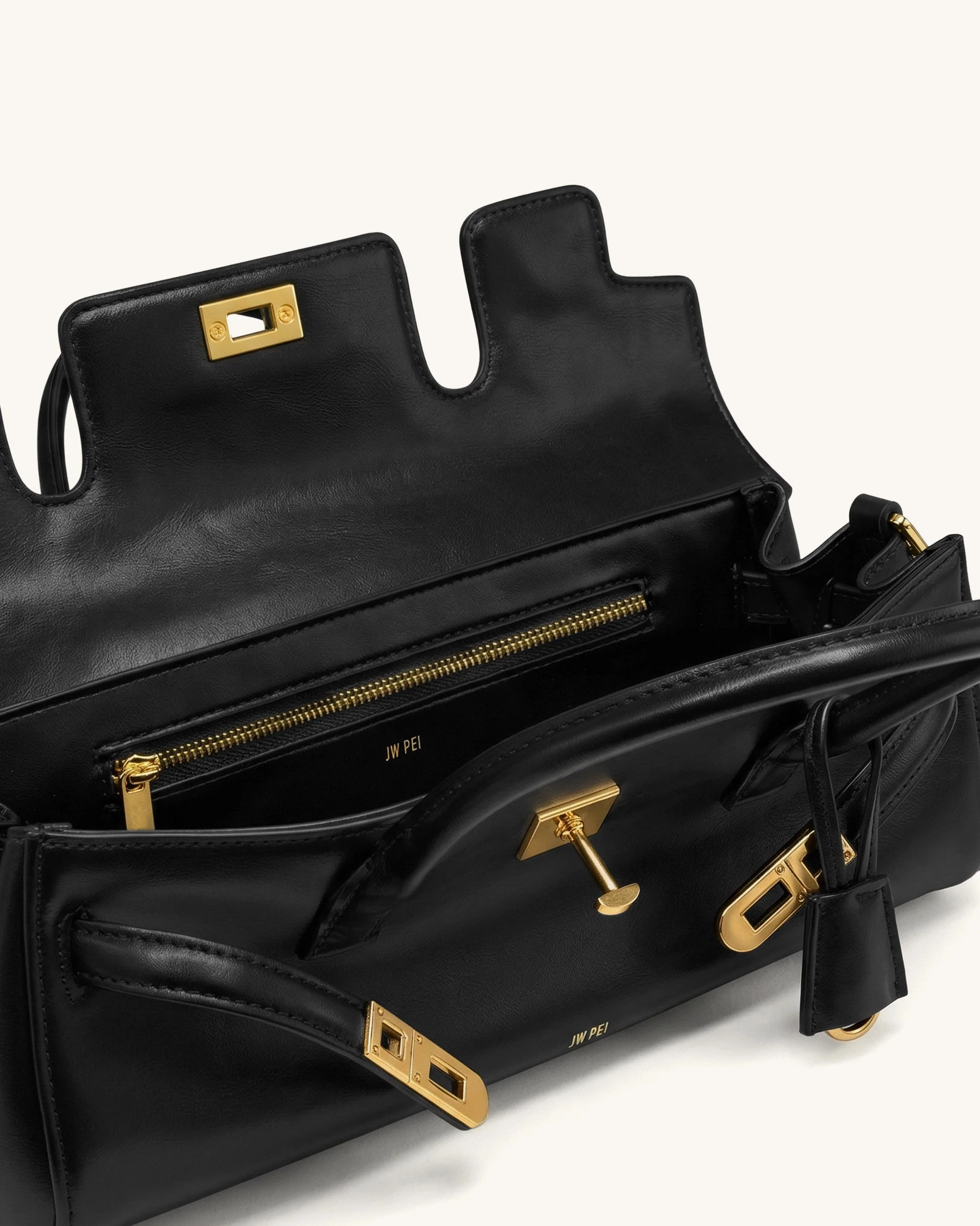 Yara Kleine Handtasche mit Schultergurt - Schwarz - Image 4