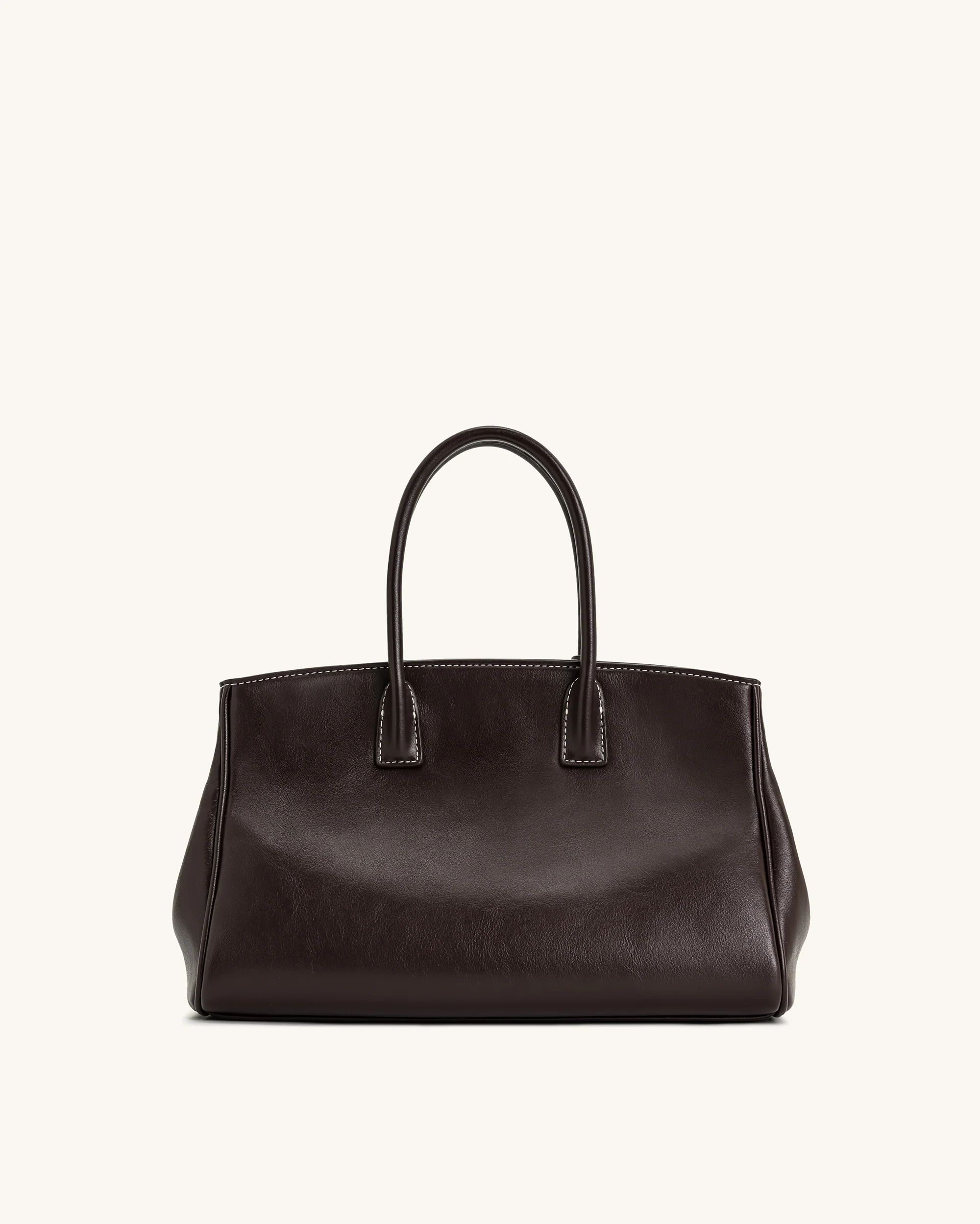 Ziva Tote-Bag mit Metallschloss-Dekor – Dunkelbraun - Image 3