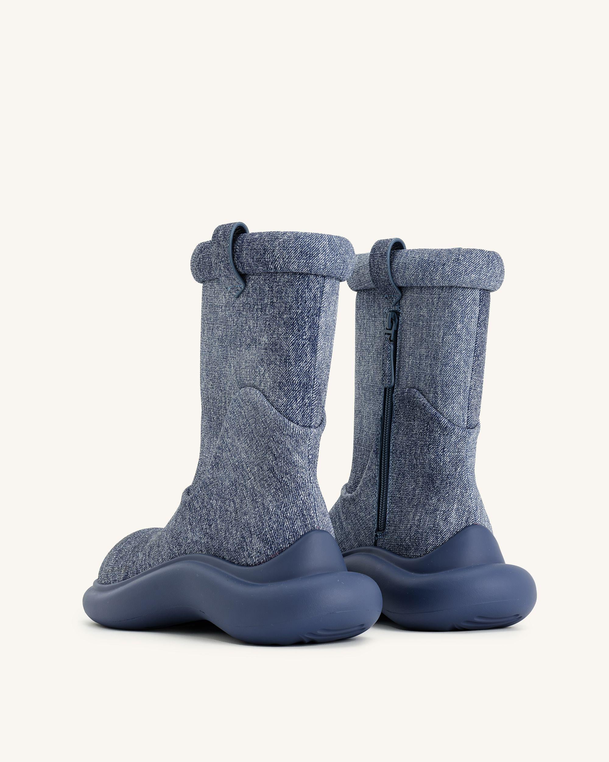 Zoie Denim geprägter Regenstiefel - Blau - Image 4
